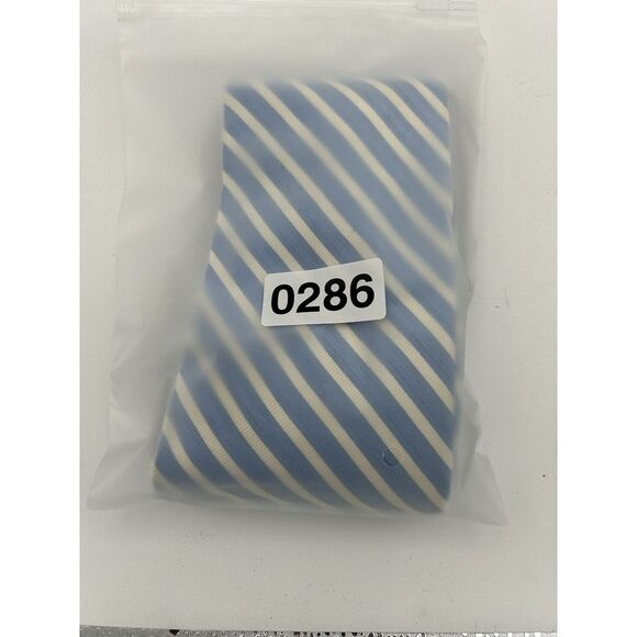 Brooks Brothers Makers Men's Tie Blue Silver Stripes - Picture 6 of 6